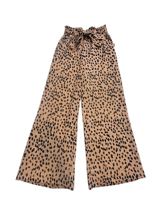 Lulus Pants - Lulu’s High Waist Leopard Pants Wide Leg Belted Palazzo Trousers pockets